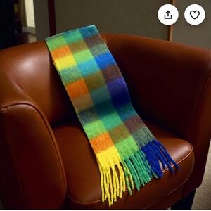 Colorful Plaid Winter Scarf Soft Warm Fringe Wrap 82x16 in Cozy Multicolor